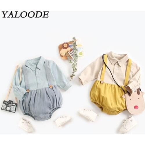 Newborn Baby Boys Romper Cotton Long Sleeve Gentleman Boy Jumpsuit Infant Clothing Pajamas Toddler Baby Clothes Outfits