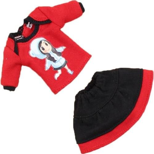 DBS Blyth icy 1/6 30cm BJD winter dressing waist cut Set of head red and short skirt girl gift licca