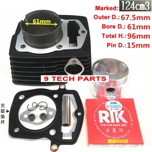 BIG BORE 150cc Barrel Cylinder Piston Kit Bore 61mm for HONDA CB125 CL125 XL125 SL125 CT125 TL125 XLS125 XL125S