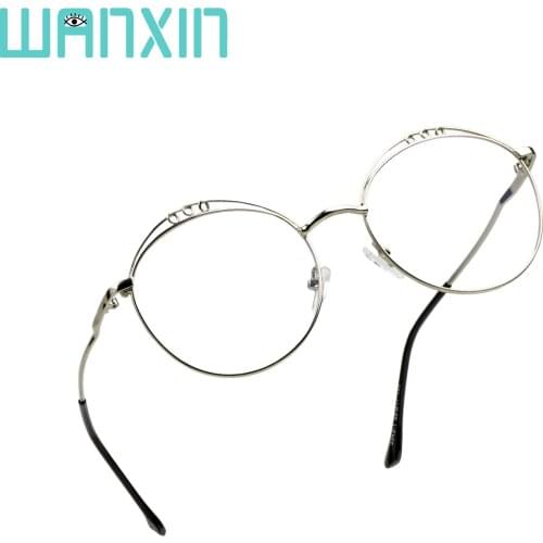 Wanxin Round Mental Frame Eyeglasses Blue Light Blocking Eyewear Reading Glasses