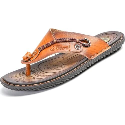 Jumpmore Summer Slippers Vietnamese Slippers Men Flip Flops Mens Sandals Handmade Shoes Size 38-44