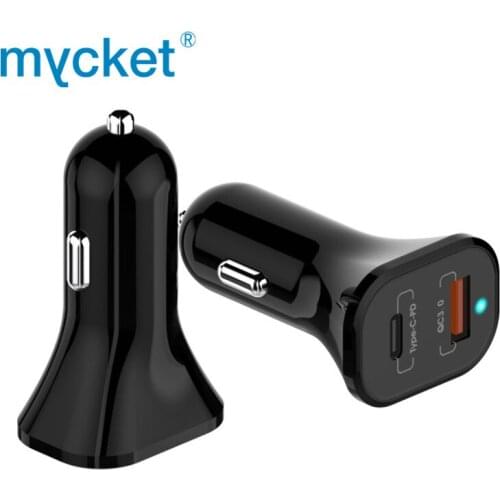 MYCKET 36W Quick Charge 3.0 Dual QC Car Charger for iPhone Samsung PD Fast Car Charging for Huawei Xiaomi PD зарядное устройство