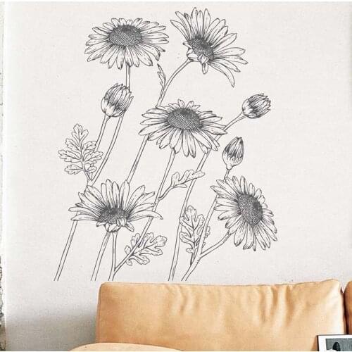 Black Sunflowers Wall Stickers Room Decoration Bedroom Living Room Kids Room Wall Decal Home Decoration Home Decor Art Murals