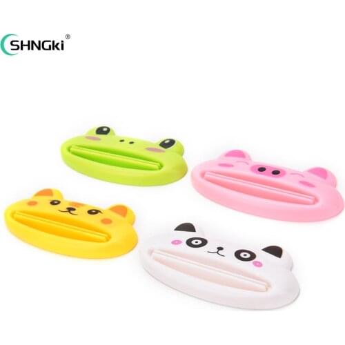 Newest Toothpaste Tube Squeezer Easy Squeeze Paste Dispenser Roll Holder Hot Cartoon Frog/AnimalCat/Frog/Panda/Pig Selling