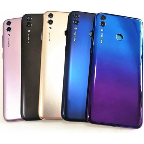 Original New 6.26" For Huawei Honor 8C Back Battery Cover Case+Power Side Buttons+Glass Lens+Flash+Logo