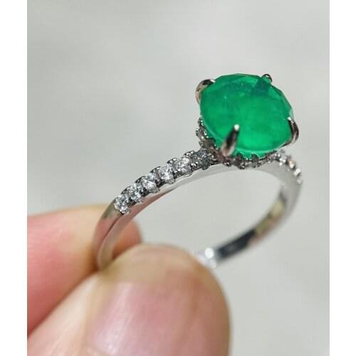 Original design new diamond colored crown geometric claw set crystal ring simple wedding engagement silver jewelry