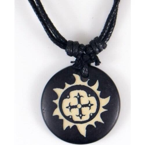 Cross bone resin Pendant Amulet Necklace Lucky Gift Tribal Fashion Jewelry