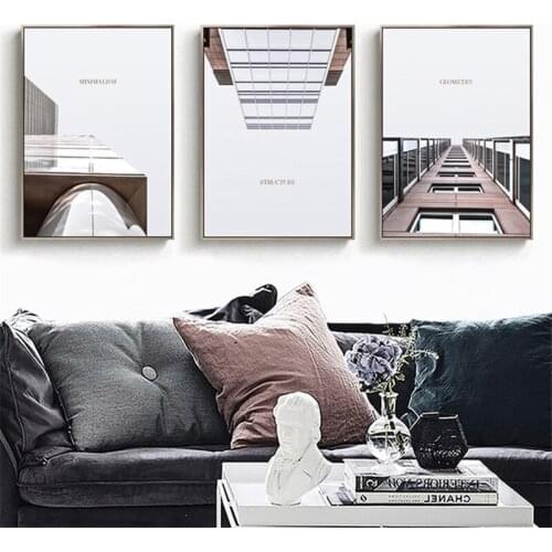 Northern European Modern Building High-Rise Sky Personality Home Living Room Decorative Painting structure canvas art poster