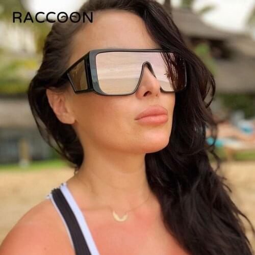 European New Square Sunglasses Big Oversized Flat Top Sun Glasses Female Luxury Brand Mask Vintage Retro Shades Women Men Uv400