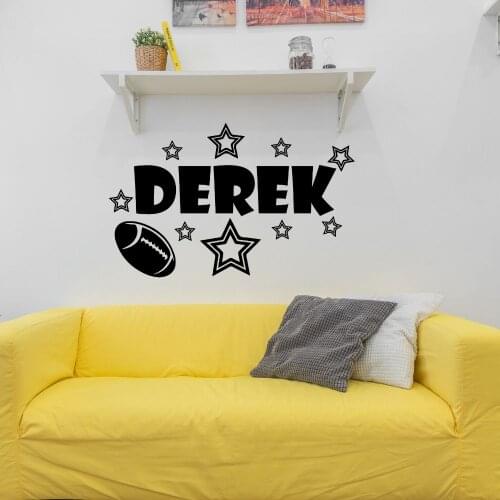 Vinyl Personalize Name Stars And Ball Art Decal Personalize Sticker Home Living Room And Kids Room Decoration Removable A002911