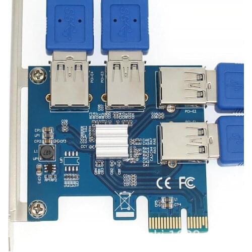USB 3.0 Dedicated Riser Card PCIe Converter PCI-E To PCI-E Adapter 1 To 4 PCI-Express Slots 1x To 16x For BTC Miner Mining