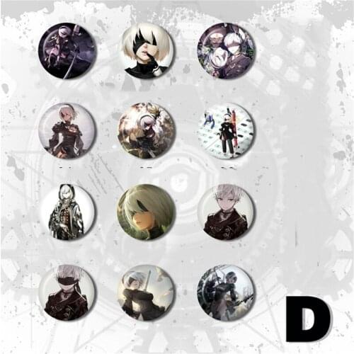 1pcs ZXFJXR Game 58MM NieR: No.2 B YoRHa No. 9 Type S Stemma Broche Round Badges Icons On Backpack Pins For Fans