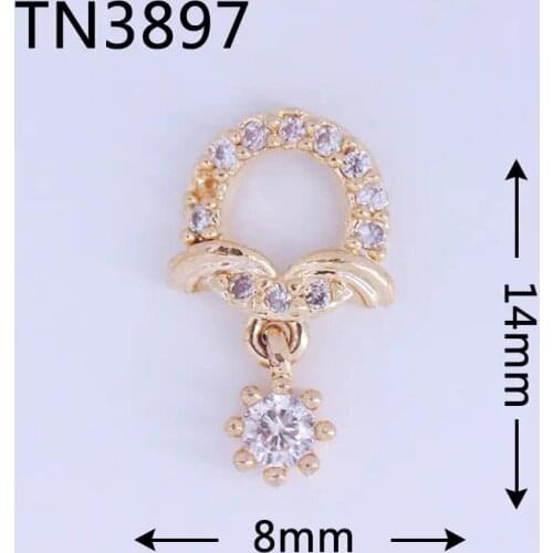 10pcs 3D flower tassel TN3897 alloy Zircon Nail Art Crystals Rhinestones jewelry supplies nails accessories decorations charms
