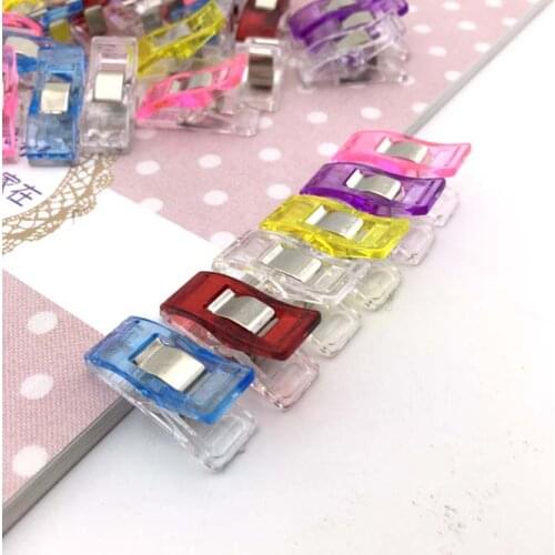 100PCS Mix multicolor PVC Plastic Clips For Patchwork Sewing DIY Crafts, Quilting Clip Clover Wonder Clip 2.7*1CM