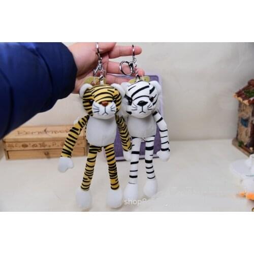 21cm Cartoon long-legged tiger Exquisite pendant Yoga Keychain Decorate good quality soft Soothing doll christmas couple gift