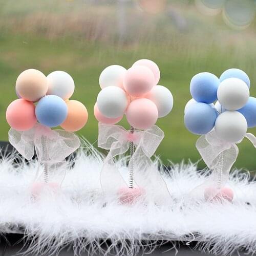 Car Accessory For Women Girls Gifts Auto Ornaments Nodding Balloon Car Dashboard Decor Spring Shaking Head Toys Bobblehead