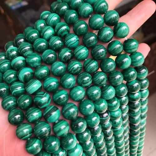 6/8/10mm Genuine Natural Malachite Stone Beads Round Loose Real Natural Gem Stone Beads For Jewelry Making TOP QUALITY