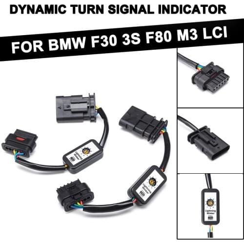2pcs Dynamic Turn Signal Indicator For BMW F30 3s F80 M3 LCI Left & Right Tail Light LED Taillight Module Cable Wire Harness