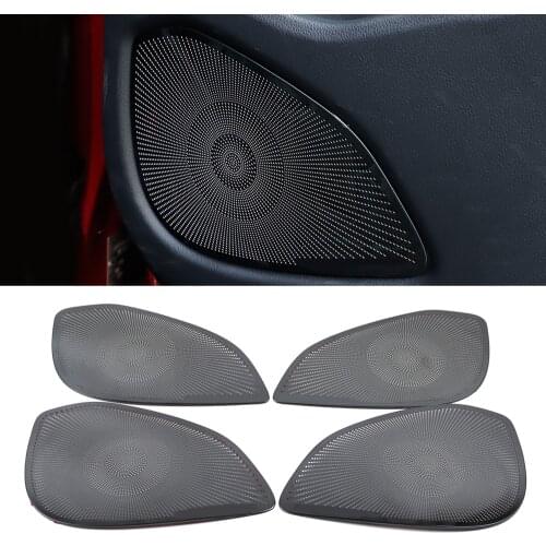For Mitsubishi Eclipse Cross 2018-2020 Stainless Car Door Panel Loudspeaker Pad Sound Speaker Cover Trim Frame Sticker Accessory