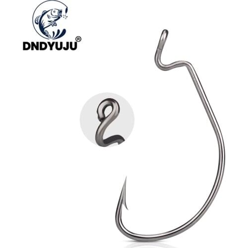 DNDYUJU 20pcs Fishing Hooks High Carbon Steel Offset Hook Fish Hooks Lure Softjerk Hook 6#-5/0 Fishing Tackle For Soft Bait Worm