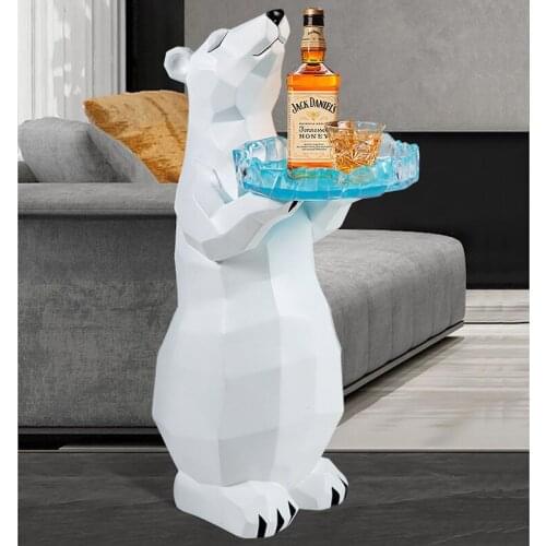 Home decor Creative 3D Polar bear Floor coffee table for living room decoration Modern Side table Home decoration accessories
