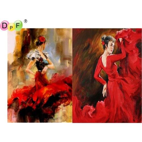 DPF 5D Round/Square full Diamond Painting Cross Stitch Fairy dancer Diamond Embroidery Mosaic Needlework kits Home Decor