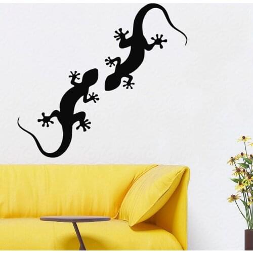 Double Lizards Wall Decals Reptile Art Animals Mural Removable Vinyl Pets Living Room Wall Stickers Home Decal