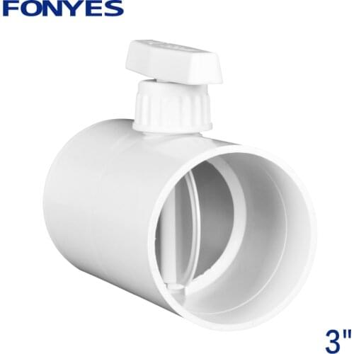 HVAC air duct manual valve 75mm plastic air check valve volume flow rate damper valve for 3 inch ventilation pipe