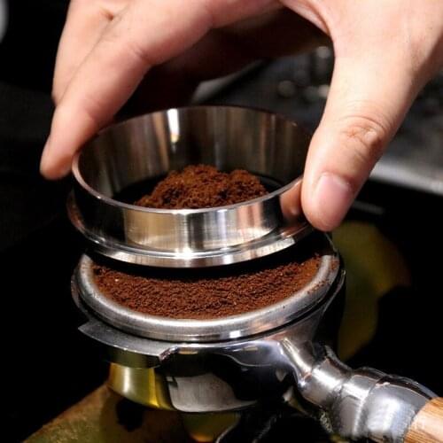 304 Stainless Steel Coffee Powder Ring Intelligent Dosing Bowl 51mm 53mm 58mm Funnel Portafilter Coffee Accessories