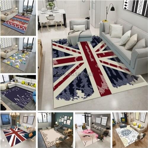 Geometric London Pattern Floor Carpet Large Size Living Room Bedroom Sofa Tea Table Rugs and Carpets Rectangular Antiskid Tapete