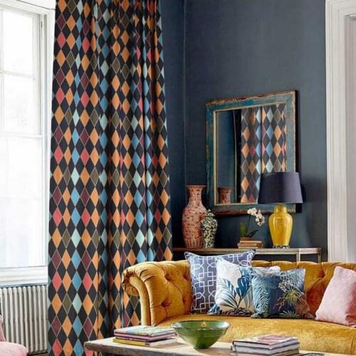 Colorful Geometry Pattern Windows Curtains Panels Drape For Living Room Bedroom Children Room Home Interior Decoration