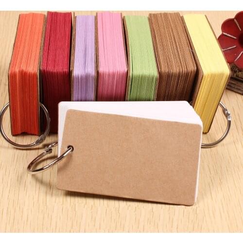 Cute Kawaii Candy Color Blank Kraft Paper Memo Pads Portable Notepads Words Cards Kids Gift Stationery School Supplies