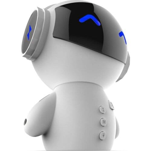 Mini Intelligent Robot Wireless Speaker Bass Portable Wireless Speakers Support TF Card Power Bank For Bedroom Bedside