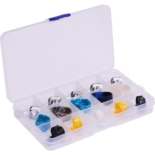 Guitar Picks Thumb Finger Picks Set 5 Thumb Picks 5 Index Finger Picks 5 Metal Picks with Plastic Case Guitar Accessories