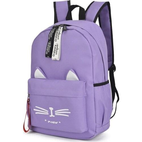 2021 New Fashion Both Shoulders Girls Backpack Lovely Cat Ears Student Children School Bags For Boys Bag Kids Mochila