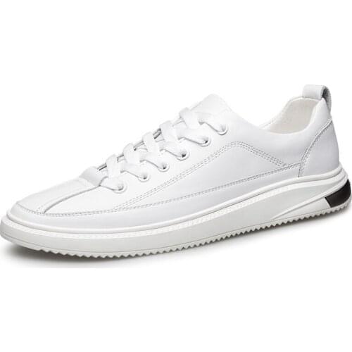 New Classical White Shoes for Men Platform Sneakers Soft Sole Low Top Skate Shoes Male Breathable Sneakers Leather Fashion Shoes