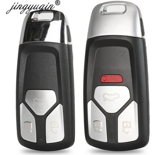 Jingyuqin Upgrade Smart Remote Car Key Shell for Audi Q7 SQ7 A4L A5 S5 2017- UP TT 2016- 3/4 Buttons Uncut Key FOB Case Replace