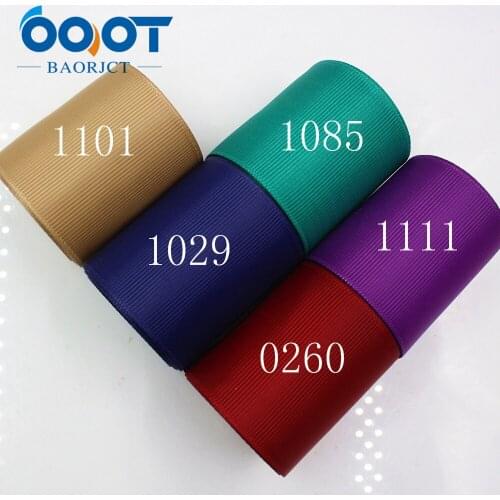 OOOT BAORJCT 176062 50mm 10yard Solid Color Ribbons Thermal transfer Printed grosgrain Wedding Accessories DIY handmade material