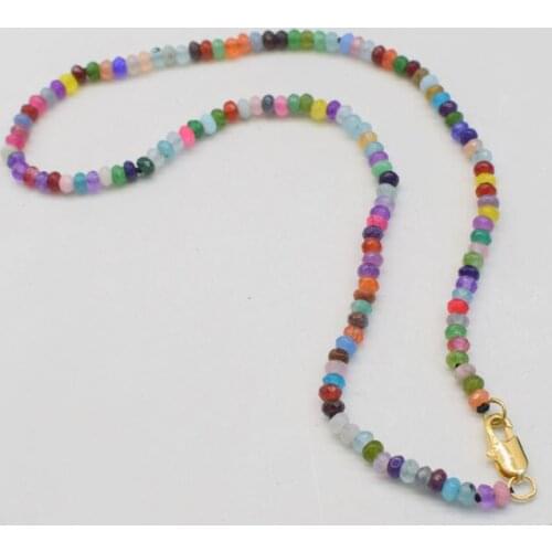 Jade gray/red/green/blue/multicolor roundel faceted necklace 4*2mm 15.5inch chocker FPPJ wholesale beads nature blue rabinbow