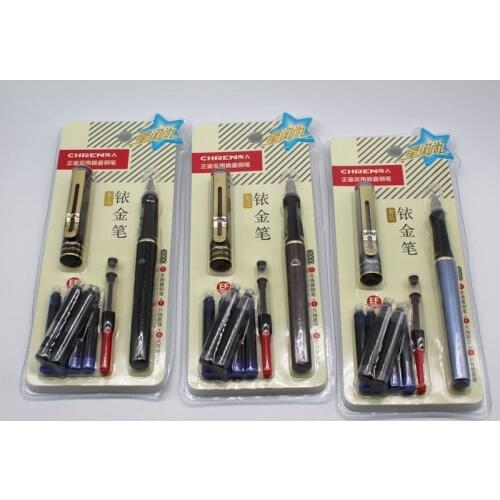 New Metal High quality Kids Fountain Pen student School Stationery Supplies ink pen set Students Gift