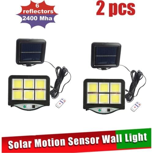 2pcs seperable 120LEDs Rechargeable Solar LED Light Wireless Motion Sensor light Waterproof Emergency solar Wall Lamp Garden Str