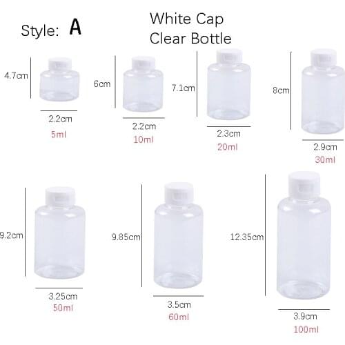 Plastic Shampoo Clear Flip Lid Lotion Bottle Empty Vail For Cosmetic Sample Container Travel Liquid Refillable Vials Jar