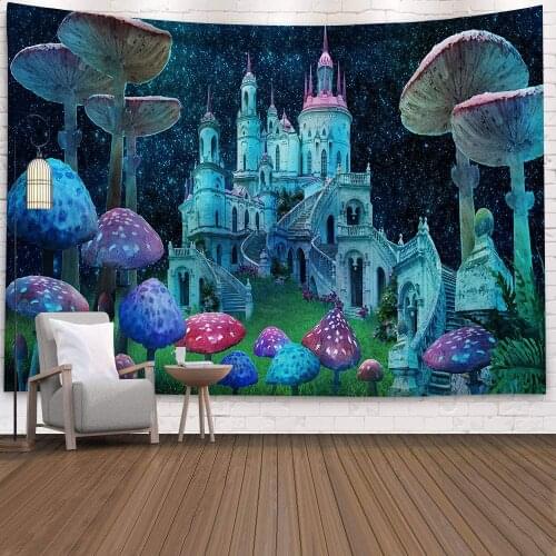 Psychedelic Mushroom Tapestry Art Wall Hanging Home Blanket Decor Tapestry Psychedelic Background Tapestry Wandkleed