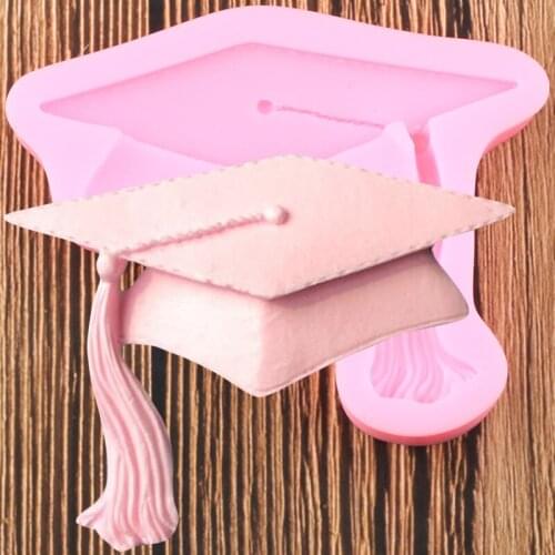 Bachelor Cap Silicone Molds DIY Graduation Party Fondant Cake Decorating Tools Polymer Clay Candy Chocolate Gumpaste Moulds