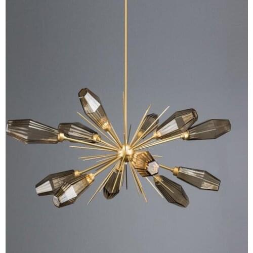 Modern Chandelier in the Living Nordic Decor Style Room Smoky Gray Glass Branch led Lamp