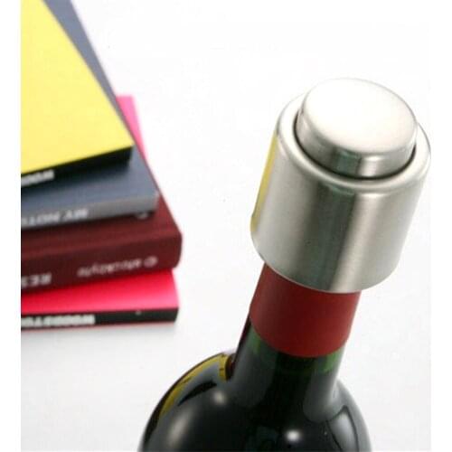 Stainless Steel Vacuum Wine Stoppers Beverage Bottle Saver Inner Rubber Sealer Champagne Stoppers New
