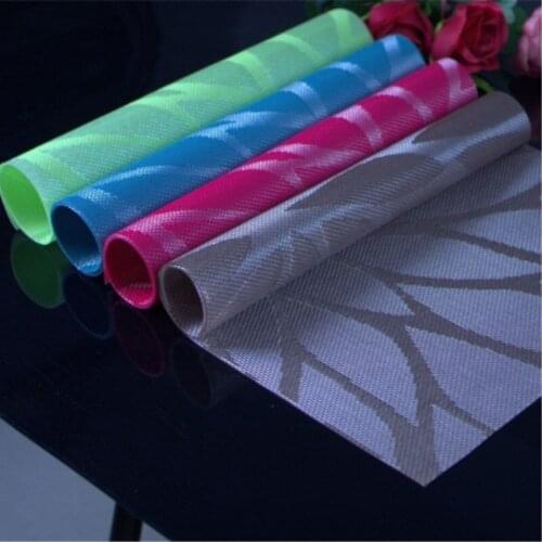 Lotus Pattern Placemat Waterproof PVC Dining Table Mats Heat-insulation Disc Bowl Pads Drink Coasters Home Kitchen Accessories