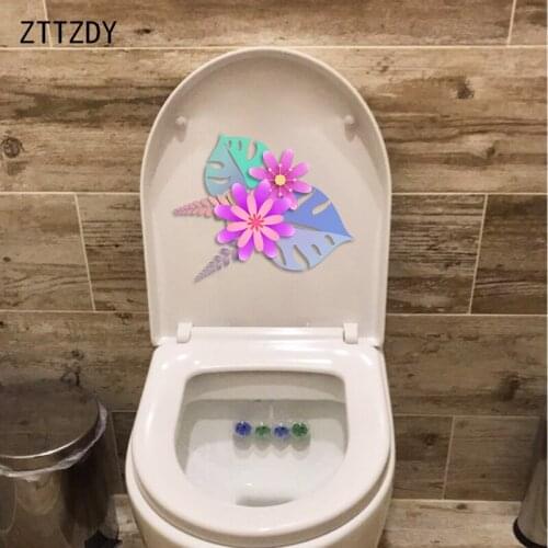 ZTTZDY 23.4*19.4CM Paper-Cut Flower Creative Home Wall Decor Personality Toilet Sticker T2-0608