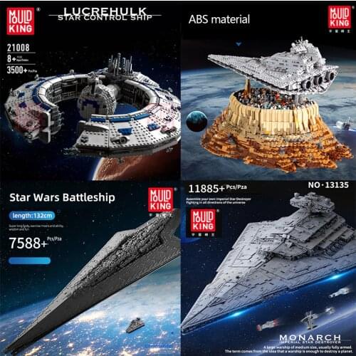 MouldKing Star Plan Destroyer Emperor Fighters Imperial Battleship Droid Cruise Empire Over Jedha City Building Block Brick Toys