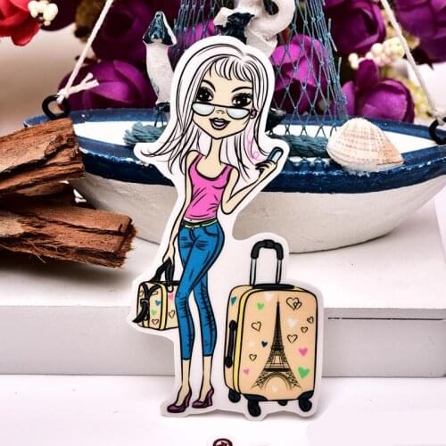 17/24pcs Cute Travel girls stickers for phone car Label Decorative Stationery Stickers Scrapbooking DIY Diary Album toy Sticker